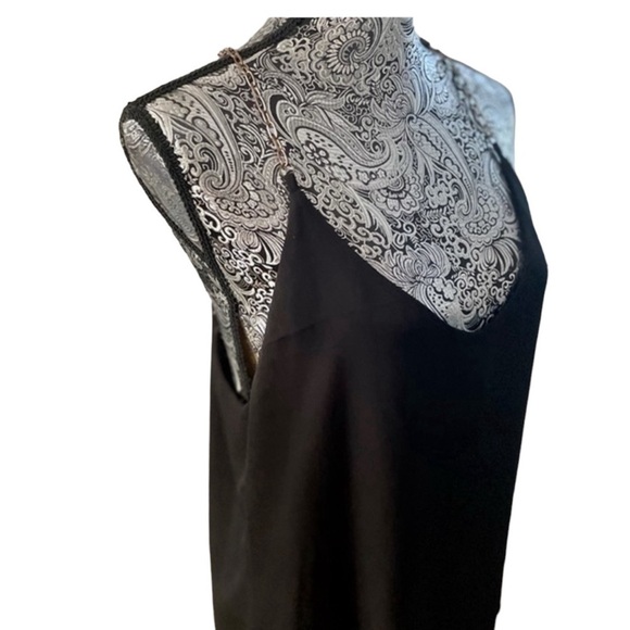 Black Chain String Chiffon Sleeveless Cami Tank Top - Picture 3 of 6